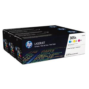 HP Toner Cartridge - No 305A - CMY - 3 Pack