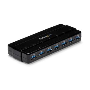 Desktop USB Hub 7 Port Superspeed USB 3.0 With Power Adapter - Black