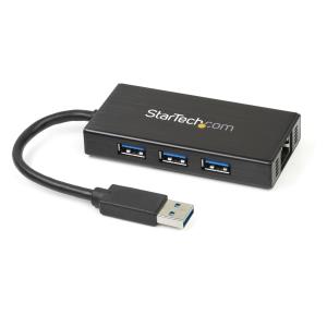 USB 3.0 Hub 3port With Gbe Adapter Nic - Aluminum W/ Cable