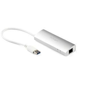 USB Hub 3port With Gigabit Network Adapter Silver