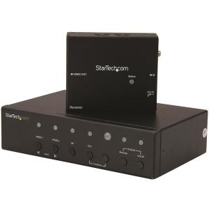 Multi-input Hdbaset Extender With Built-in Switch - DisplayPort Vga/ Hdmi Over Cat5/ CAT6 - Up To 4k