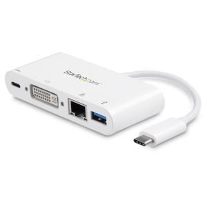 USB-c Multiport Adapter - With Power Delivery DVI Gbe - USB 3