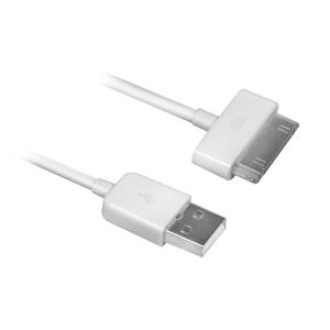 Ewent 1 meter, USB to Apple 30 pin charge- and sync cable, USB A male to Dock 30 pin male