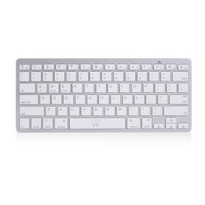 Keyboard Bluetooth Qwertzu Silver and White