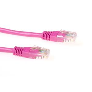 Patch cable - CAT5E - U/UTP - 50cm - Pink