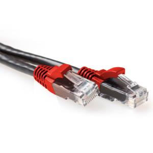 CAT6a Utp Cross-over Patchcable Black With Red Connectors 1m