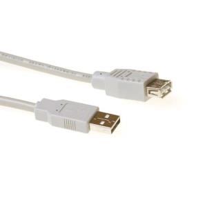 USB 2.0 Extension Cable USB A Male - USB A Female Ivory 1m