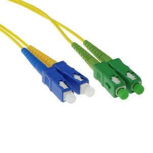 Sc/apc8 - Sc/pc 9/125mos1 Duplex Fiber Optic Patch Cable 10m