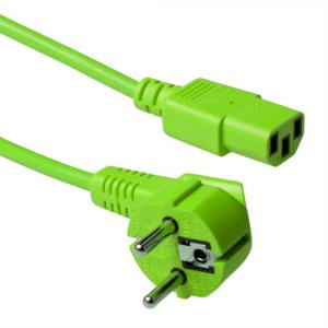 230v Connection Cable Schuko Male Angled - C13 Green 0.6m