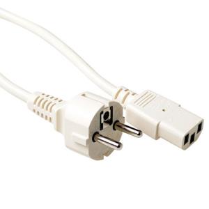 230v Connection Cable Schuko Male - C13 2.5m White