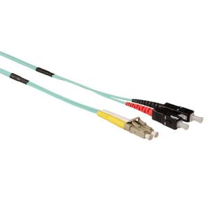 Fiber Optic Patch Cable Lc-sc 50/125m Om3 Duplex Ruggedized 10m Aqua