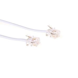 ACT White 0.5 meter flat telephone cable with RJ11 connectors