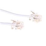ACT White 1 meter flat telephone cable with RJ11 connectors