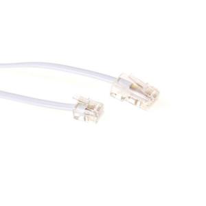ACT White 1 meter flat telephone cable with RJ11 and RJ45 connectors