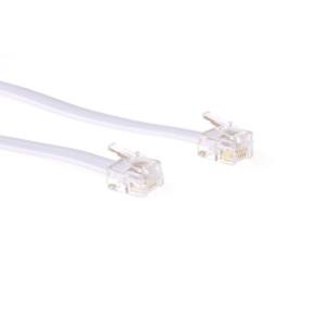 ACT White 1 meter flat telephone cable with RJ12 connectors