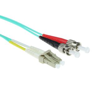 Fiber Optic Patch Cable Lc-st 50/125m Om3 Duplex Aqua 20m