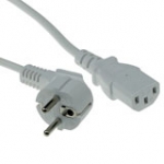 Powercord Mains Connector CEE7/7 Male (angled) - C13 White 1.5m