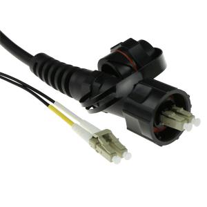 Fiber Optic Cable multimode 50/125 OM3 duplex with LC and IP67 LC connectors 40m Black