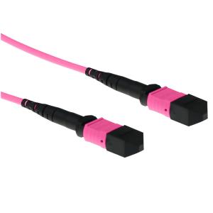 Fiber Optic Cable Multimode 50/125 OM4 polarity A with MTP female connectors 10m Erika violet