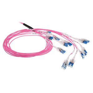 Fiber Optic Cable - Multimode - 50/125 OM4 Preterm - 24F LC - Polarity Twist- Erika Violet - 20M