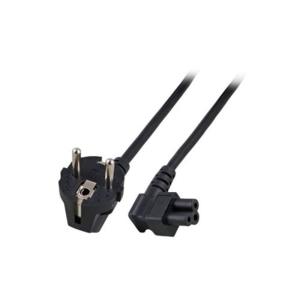 Powercord Mains Connector CEE 7/7 Male (angled) - C5 (angled) Black 1 M