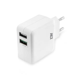USB Charger 2-port 30W on one port Quick Charge White