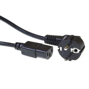 Powercord Mains Connector CEE 7/7 Male (angled) - C13 Black 25cm