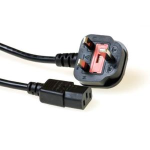 Power Cord UK Plug - C13 Black 1m