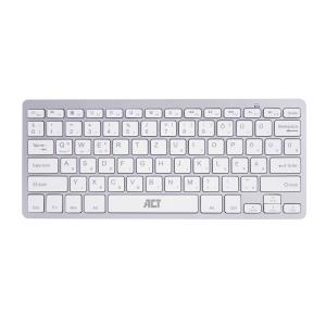 Portable Bluetooth Keyboard Qwertzu Silver And White