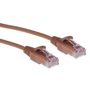 Slimline Patch Cable - CAT6 - U/UTP - 15cm - Brown