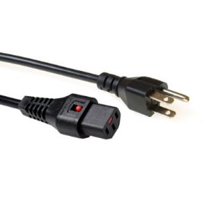 Powercord USA Male - C13 IEC Lock 2 m Black