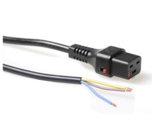 Power Cord 250v - C19 IEC Lock - Open End 2m