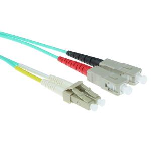Fiber Patch Cable - LC/SC - 50/125 OM3 Duplex - 17m - Aqua