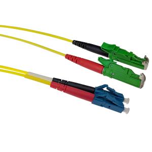 Fiber Patch Cable - E2000/APC and LC/UPC - 9/125 OS2 - 1.5m - Yellow