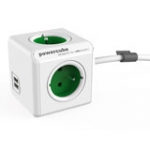 Powercube Extended With USB 3x Type E Sockets Bel 1.5m White/green