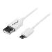 USB A To Micro B Cable - Charging Data Cable 2m White